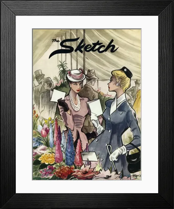 Framed Print : The Sketch front cover 1955, Chelsea Flower Show Framed Print : The Sketch front cover 1955, Chelsea Flower Show