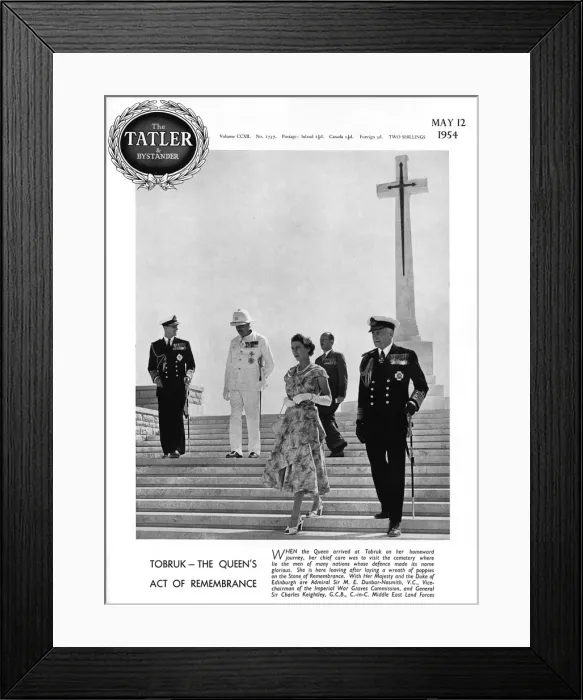 Framed Print : The Queen visiting a cemetery in Tobruk Framed Print : The Queen visiting a cemetery in Tobruk