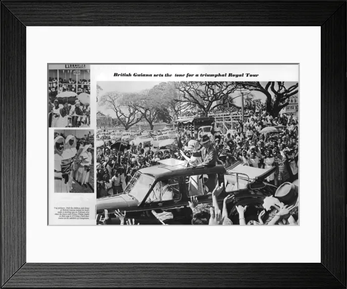 Framed Print : Queen and Prince Philip on tour in British Guiana Framed Print : Queen and Prince Philip on tour in British Guiana