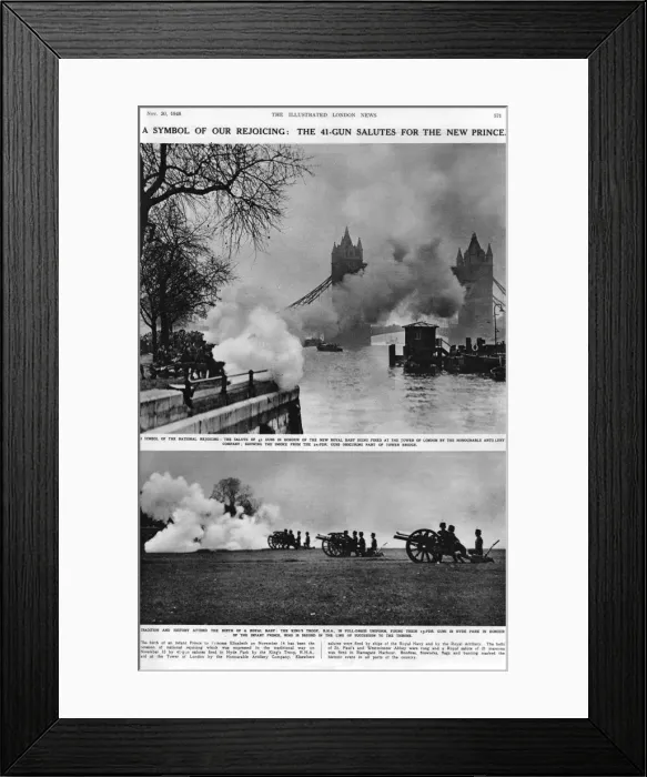 Framed Print : 41-gun salutes, celebrating the birth of Prince Charles Framed Print : 41-gun salutes, celebrating the birth of Prince Charles