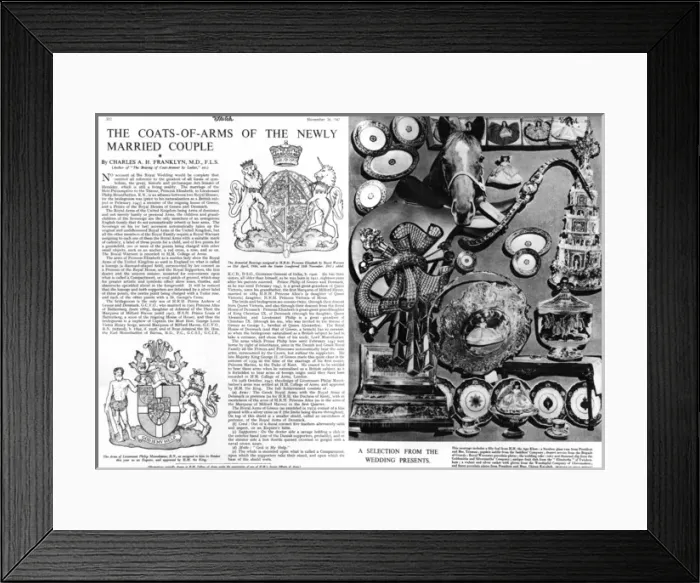 Framed Print : Royal Wedding- coat-of-arms and selection of wedding present Framed Print : Royal Wedding- coat-of-arms and selection of wedding present