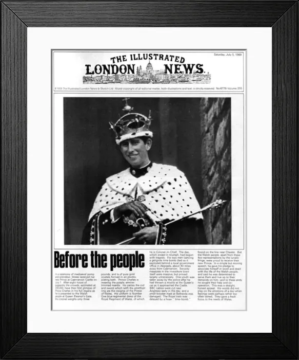 Framed Print : Royal investiture of the Prince of Wales at Caernarvon Castl Framed Print : Royal investiture of the Prince of Wales at Caernarvon Castl