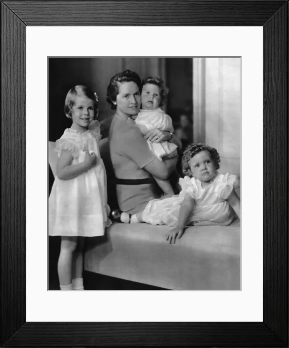 Framed Print : Princess Sibylla of Sweden with her daughters Framed Print : Princess Sibylla of Sweden with her daughters