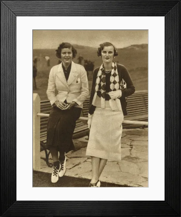 Framed Print : Mrs Wrenn Dupont & Mrs Charles Sweeny at Le Touquet Framed Print : Mrs Wrenn Dupont & Mrs Charles Sweeny at Le Touquet