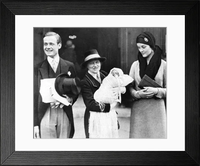 Framed Print : Mr & Mrs Bryan Guinness at christening of their son, Jonatha Framed Print : Mr & Mrs Bryan Guinness at christening of their son, Jonatha