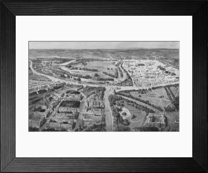 Framed Print : Birds-eye view of the Social London, 1914 Framed Print : Birds-eye view of the Social London, 1914