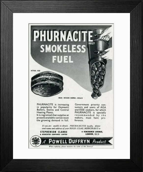 Framed Print : Advert for Powell Duffryn 1944 Framed Print : Advert for Powell Duffryn 1944