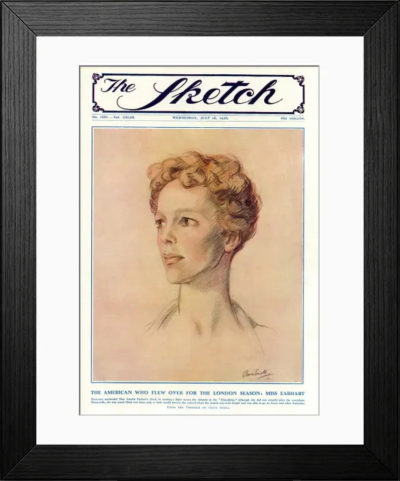 Framed Print : Sketch cover featuring Amelia Earhart by Olive Snell Framed Print : Sketch cover featuring Amelia Earhart by Olive Snell