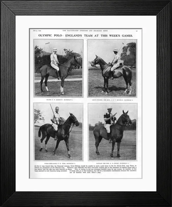 Framed Print : Olympic Polo Team, 1924 Framed Print : Olympic Polo Team, 1924