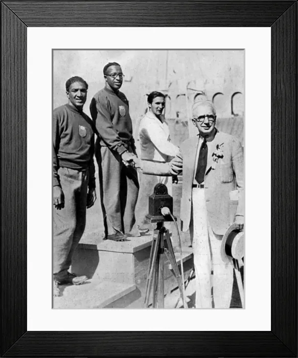 Framed Print : American sprinters on the podium, 1932 Olympics Framed Print : American sprinters on the podium, 1932 Olympics