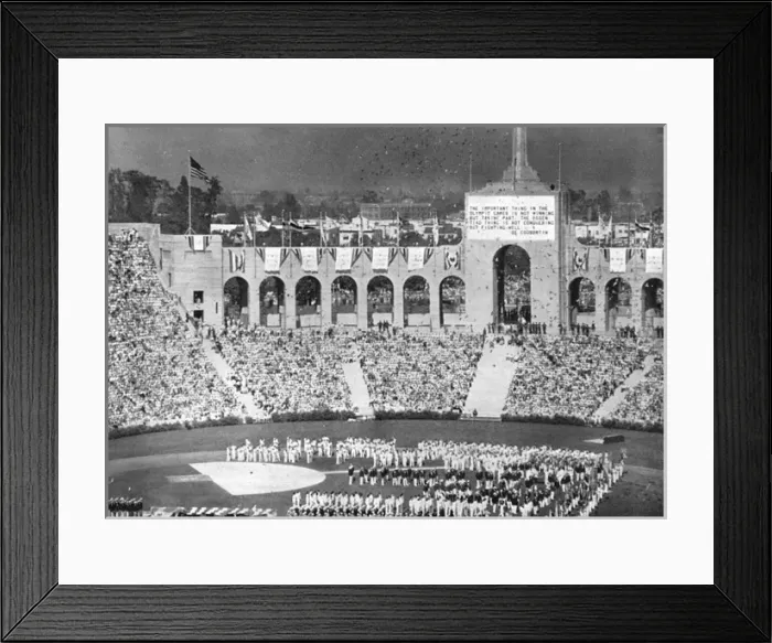 Framed Print : Opening Ceremony of the 1932 Los Angeles Olympic Games Framed Print : Opening Ceremony of the 1932 Los Angeles Olympic Games