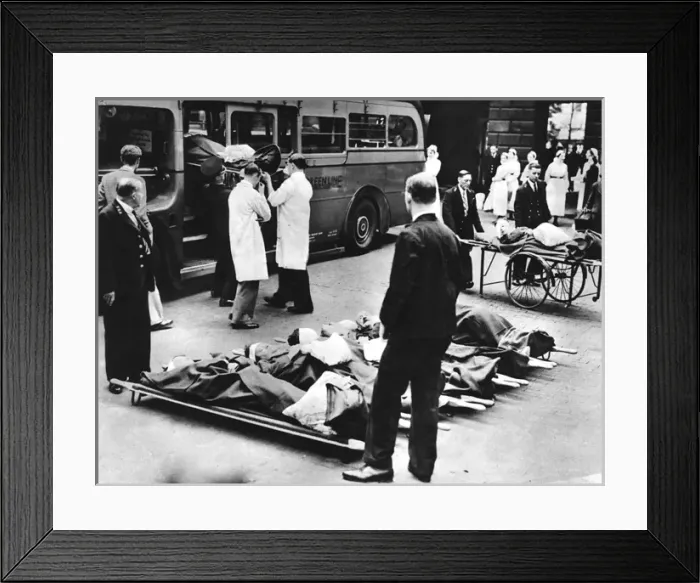 Framed Print : Evacuating hospital patients in World War Two Framed Print : Evacuating hospital patients in World War Two