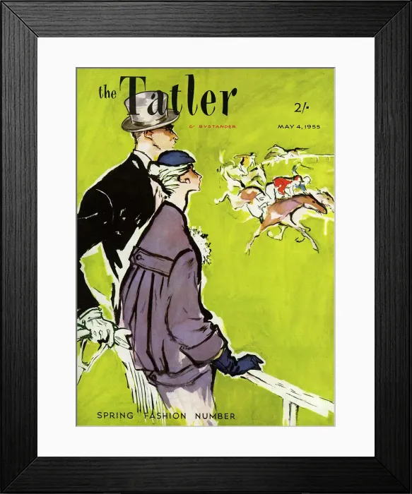 Framed Print : Tatler front cover, horse racing Ascot, 1955