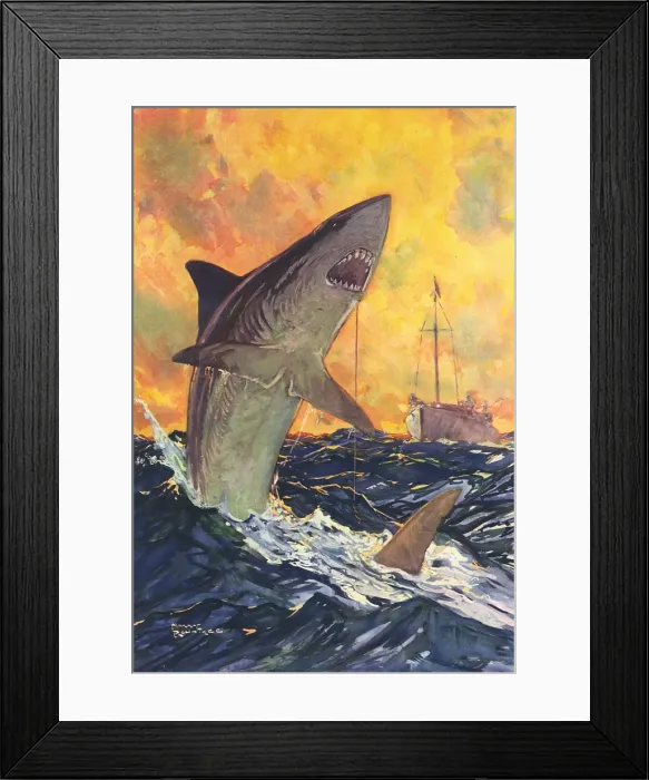 Framed Print : A Mako Shark Hooked Framed Print : A Mako Shark Hooked
