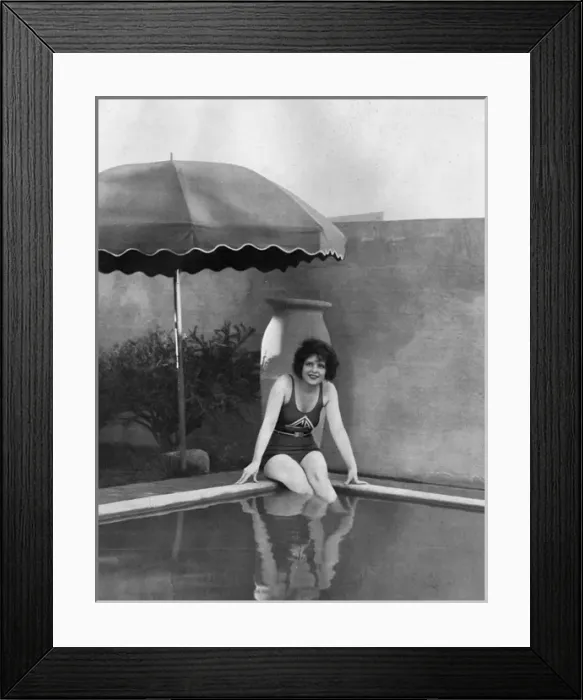 Framed Print : Clara Bow in her swimming pool, 1928 Framed Print : Clara Bow in her swimming pool, 1928