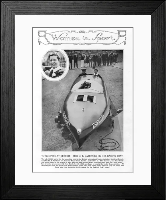 Framed Print : Miss Carstairs in her racing boat