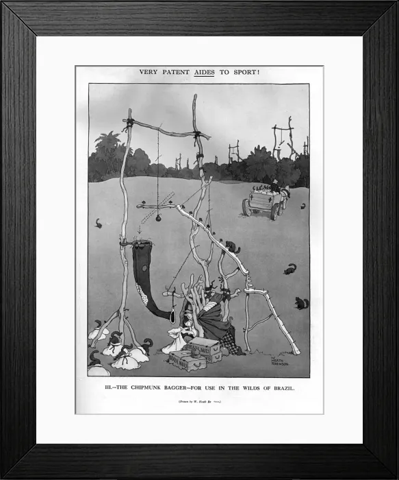 Framed Print : The Chipmunk Bagger by Heath Robinson