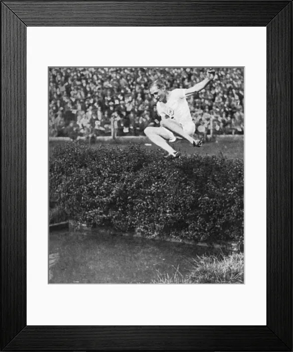Framed Print : Lord Burghley in the steeplechase at Stamford Bridge