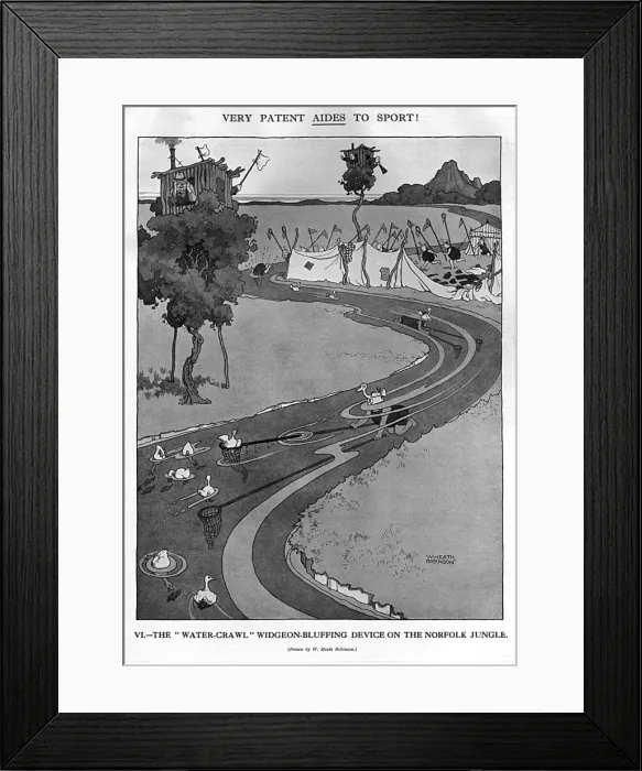 Framed Print : The Water Crawl Widgeon by Heath Robinson Framed Print : The Water Crawl Widgeon by Heath Robinson