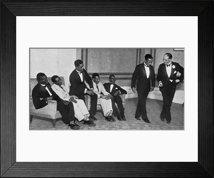 Framed Print : West Indian cricket team having dancing lessons Framed Print : West Indian cricket team having dancing lessons