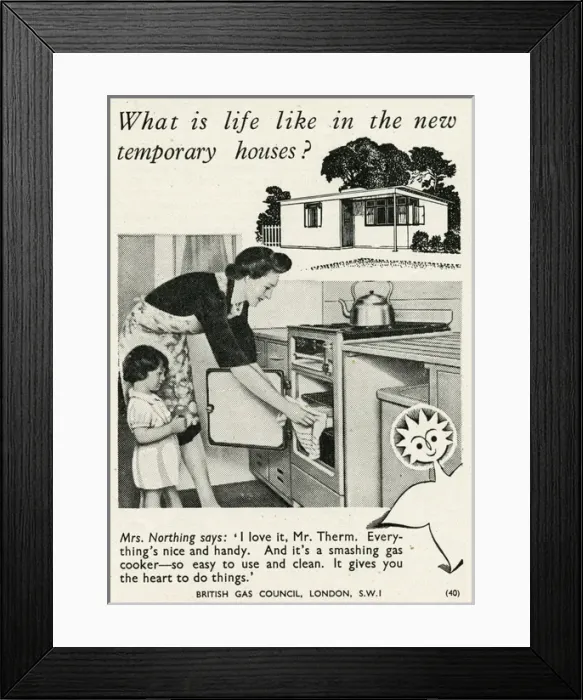 Framed Print : Temporary homes 1945 Framed Print : Temporary homes 1945