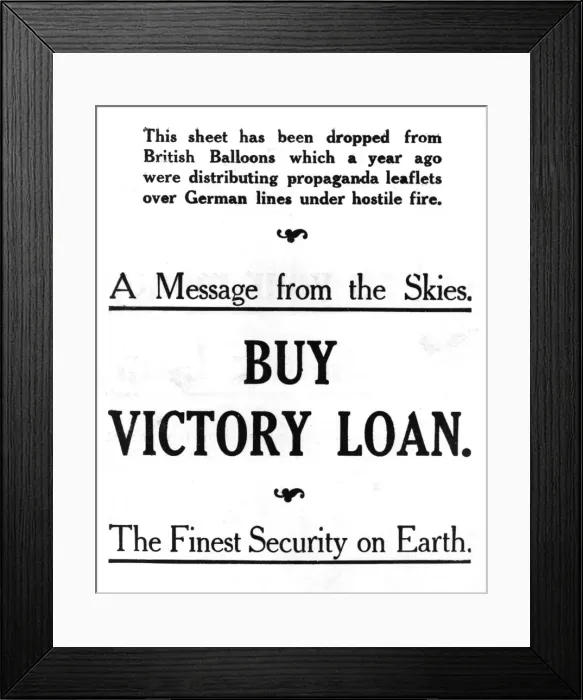 Framed Print : Buy Victory Loan leaflet