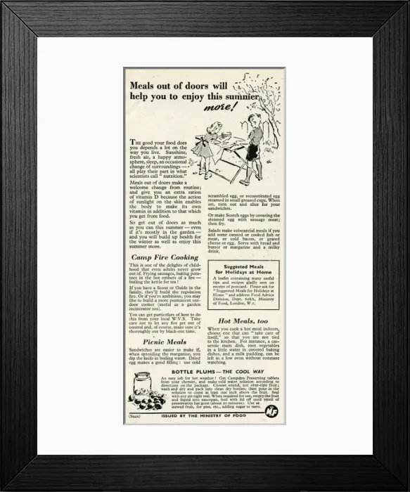 Framed Print : Advert for the Ministry of Food 1944 Framed Print : Advert for the Ministry of Food 1944