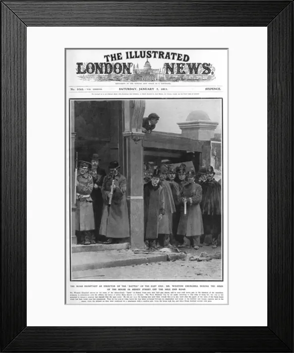 Framed Print : Winston Churchill in Sidney Street, East London, 1911 Framed Print : Winston Churchill in Sidney Street, East London, 1911