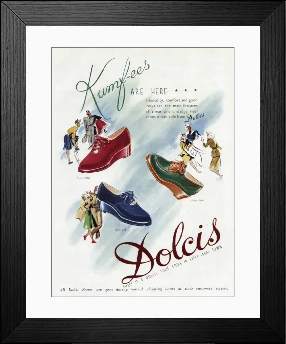 Framed Print : Advert for Dolcis shoes 1945 Framed Print : Advert for Dolcis shoes 1945