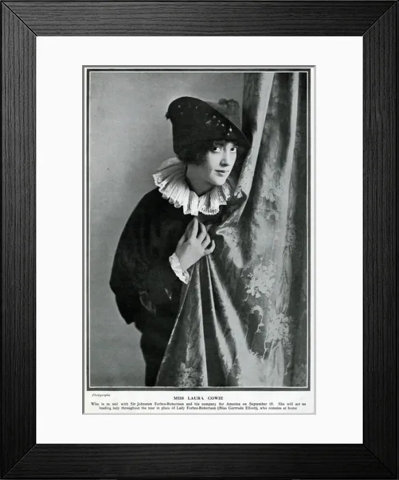 Framed Print : Laura Cowie, actress, in costume
