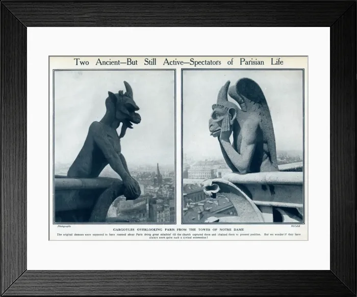 Framed Print : Two gargoyles on Notre Dame Cathedral, Paris Framed Print : Two gargoyles on Notre Dame Cathedral, Paris