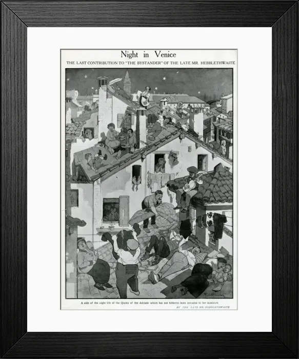 Framed Print : Cartoon, Night in Venice Framed Print : Cartoon, Night in Venice