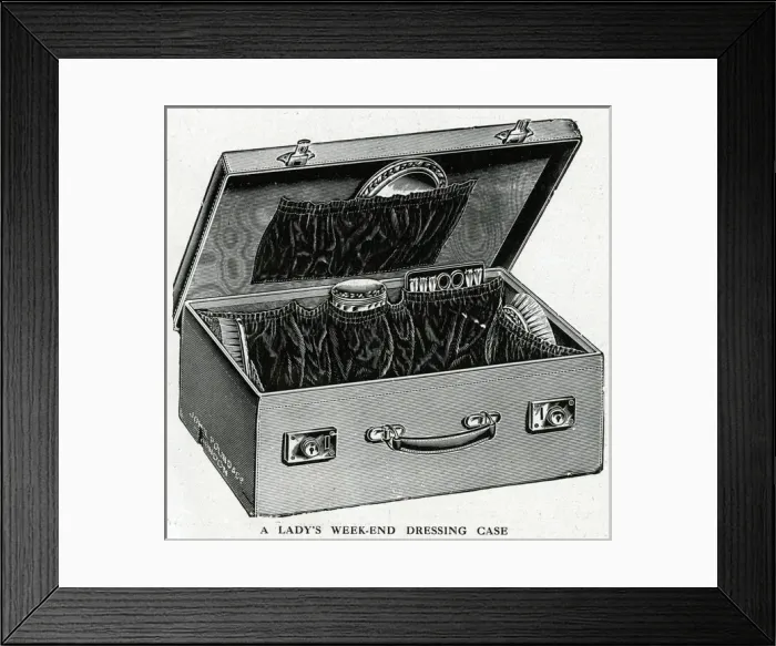 Framed Print : Ladys weekend dressing case