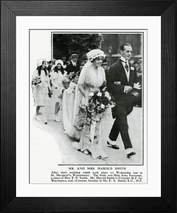 Framed Print : Wedding of Mr Harold Smith and Miss Joan Furneaux Framed Print : Wedding of Mr Harold Smith and Miss Joan Furneaux