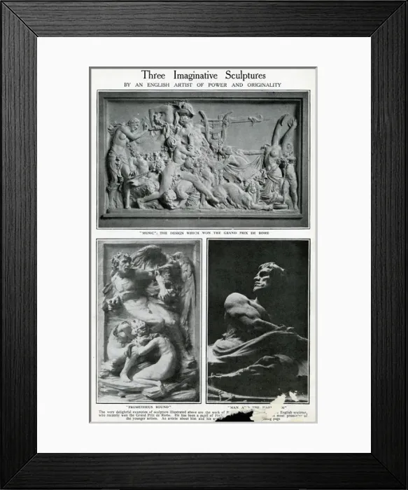 Framed Print : Works by Charles Sargeant Jagger, British sculptor Framed Print : Works by Charles Sargeant Jagger, British sculptor