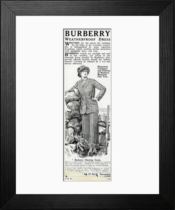 Framed Print : Advertisement for Burberry weatherproof clothes Framed Print : Advertisement for Burberry weatherproof clothes