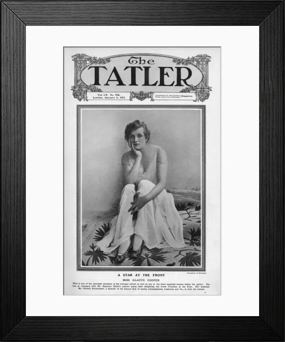 Framed Print : A Star at the Front - Gladys Cooper on Tatler front cover, 1