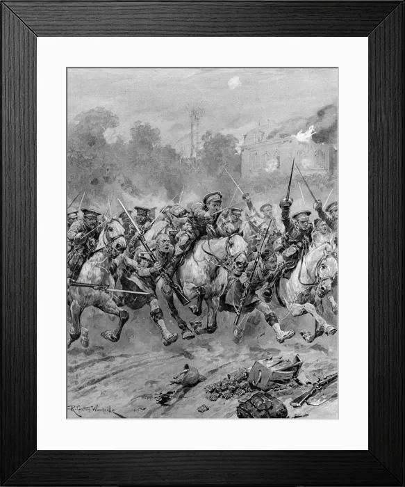 Framed Print : St Quentin stirrup-charge 1914 Framed Print : St Quentin stirrup-charge 1914