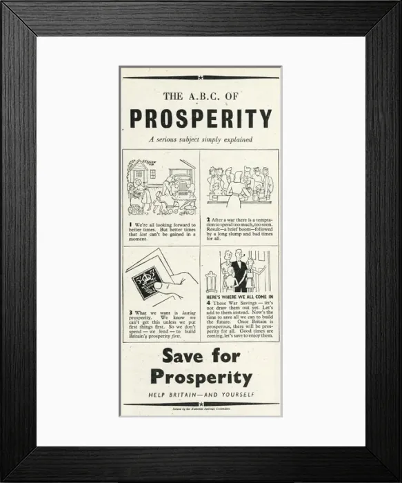 Framed Print : Advert from the National Savings Committee 1946 Framed Print : Advert from the National Savings Committee 1946