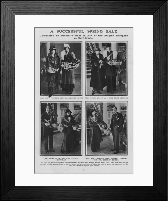 Framed Print : Sale at Selfridges in aid of Belgian refugees