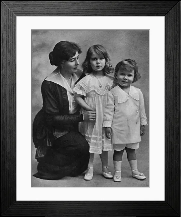 Framed Print : Crown Princess of Sweden with youngest children