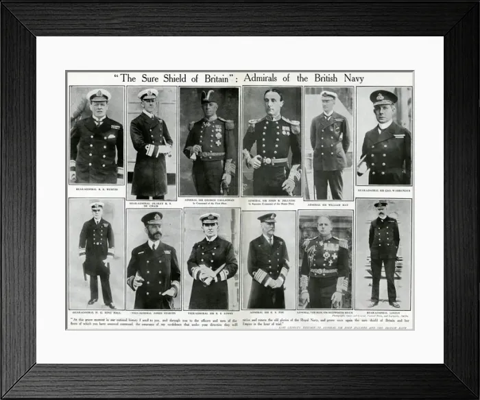 Framed Print : Admirals of the British Navy, WW1