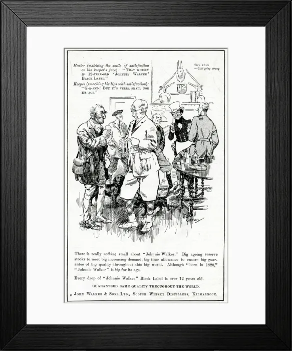 Framed Print : Advertisement for Johnnie Walker Black Label whisky Framed Print : Advertisement for Johnnie Walker Black Label whisky