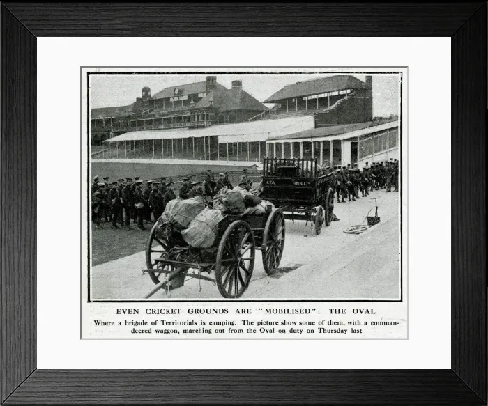 Framed Print : Territorial Army camping at Oval cricket ground, WW1 Framed Print : Territorial Army camping at Oval cricket ground, WW1