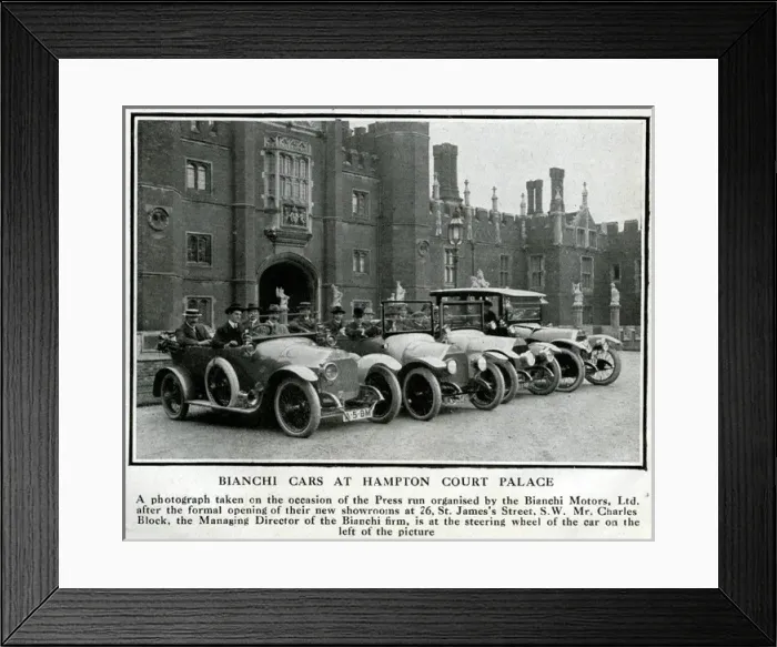 Framed Print : Bianchi cars at Hampton Court Palace, London