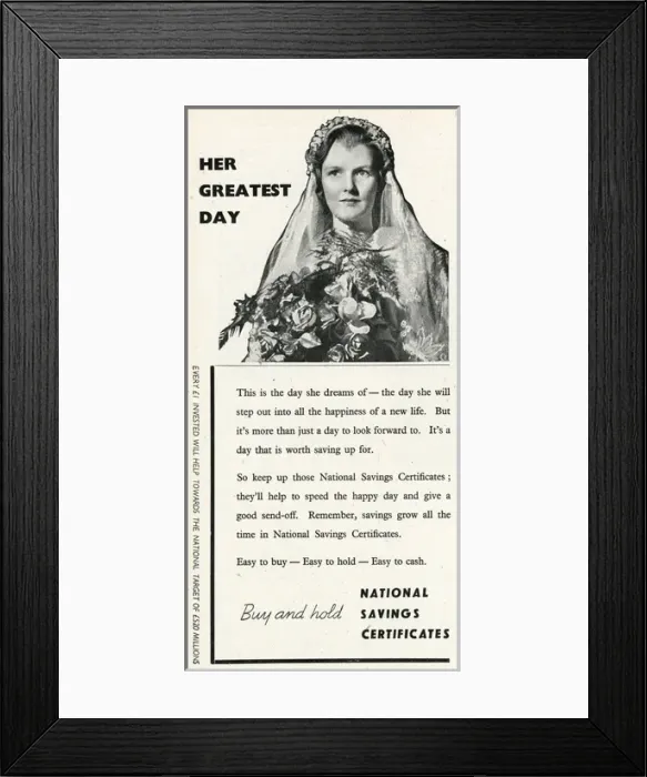 Framed Print : Advert for National Savings Certificates 1946 Framed Print : Advert for National Savings Certificates 1946