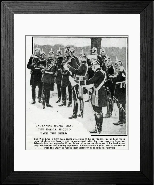 Framed Print : Kaiser Wilhelm with his generals, WW1
