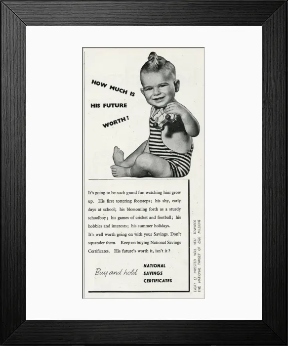 Framed Print : Advert for National Savings Certificates 1946 Framed Print : Advert for National Savings Certificates 1946