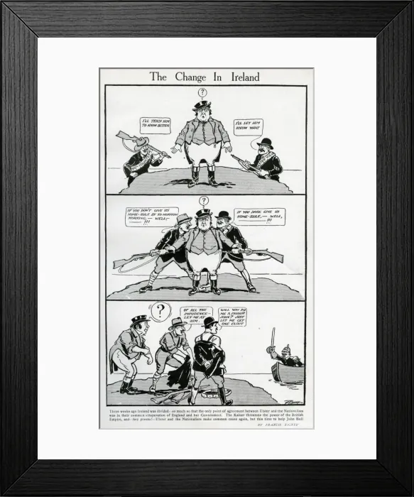 Framed Print : Cartoon, The Change in Ireland, WW1 Framed Print : Cartoon, The Change in Ireland, WW1