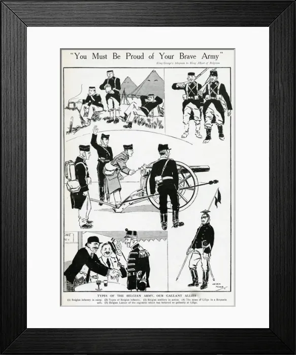 Framed Print : Men of the Belgian Army, WW1 Framed Print : Men of the Belgian Army, WW1